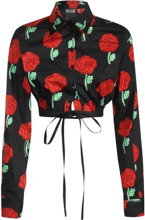 Versace Jeans Couture Geknipte Katoenen Shirt - Dames - Overhemden - Veelkleurig - M - Katoen - Overhemden