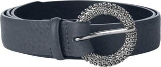 Orciani Cintura in pelle Catena a pallini 3 cm - Dames - Riemen - Blauw - 95 CM - Leer - Accessoires