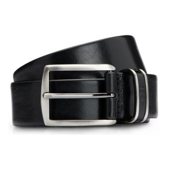 HUGO BOSS Statement Leather Belt - male - Boss - Belts - Black - 115 CM - Accessories