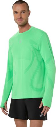 Asics Laufshirt ASICS ROAD SEAMLESS LS TOP, Herren, Gr. XXL, vital gr&uuml;n, illuminate gr&uuml;n, Obermaterial: 65% Polyamid, 35% Polyester, normal, Rundhals, Shirt