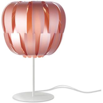 Linea Zero Lampada Da Tavolo Con Base 1 Luce Queen Polilux Rosa Metallico Made In Italy
