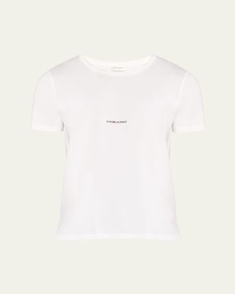 Saint Laurent Mens Classique Logo-Print T-Shirt