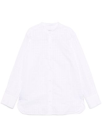 Maison Kitsun&eacute; grid pattern shirt - women - Cotton - 38 - White