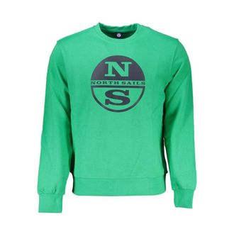 North Sails Hoodies & sweatvesten, Heren, Groen, 2Xl, Katoen, Crew Neck Sweatshirt