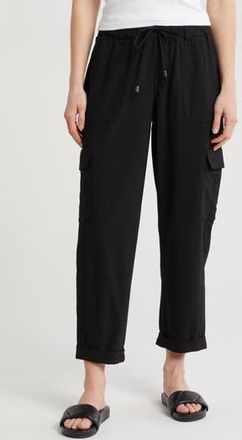Democracy AB Leisure High Waist Utility Straight Leg Pants in Black at Nordstrom Rack, Size X-Small