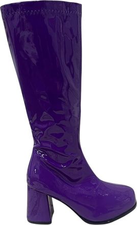 Generic Purple Gogo Boots Mens Womens Fancy Dress Party 1960s 70s 80s Size 3-12 (Purple Patent, UK Footwear Size System, Adult, Women, Numeric, Medium, 8)