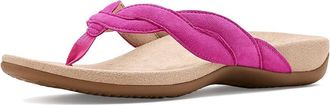 Vionic Bella Braid Thong Sandals Womens Wedge Shoes Rose Violet Suede : 9.5 M, Leather