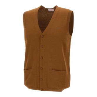 Sun 68 Sleeveless Jumpers, male, Brown, L, Basic Vest
