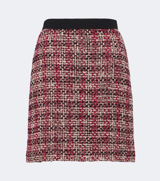Versace Minifalda de tweed en mezcla de lana