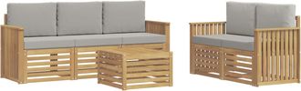 vidaXL Conjunto De Sof&aacute;s De Exterior 6 Uds. Blanco Y Gris Claro Vidaxl