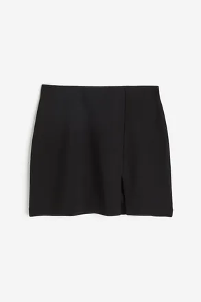 H&M Minijupe mit Schlitz - Schwarz