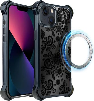 OEM Funda Ibizu Dropguard Ultra Para Iphone 13 Con Magsafe, Color Negro Medianoche/encaje
