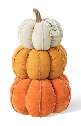 Glitzhome 13H Fall Stacked Fabric Pumpkin in Orange at Nordstrom, Size Medium