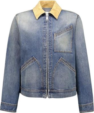 Alexander McQueen Blauwe Su&egrave;de Kraag Denim Jack - Heren - Spijkerjassen - Blauw - S - Denim - Jassen