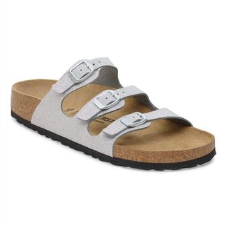 Birkenstock Womens Florida Sandal In Silver Glitter