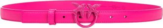 Pinko Love Berry Kleurblok Leren Riem - Dames - Riemen - Roze - XS - Leer - Accessoires
