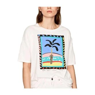 Pepe Jeans London T-Shirts - Dames - T-shirts - Wit - S - Katoen - Tops