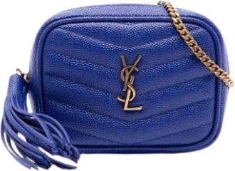 Saint Laurent Pre-owned Lou Crossbody Bag - Dames - Pre-owned - Blauw - Maat: ONE Size Leer