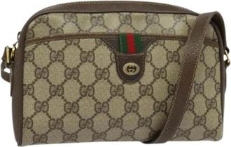 Gucci Pre-owned Canvas gucci-bags - Dames - Vintage Schoudertas - Beige - ONE Size - Leer - Vintage