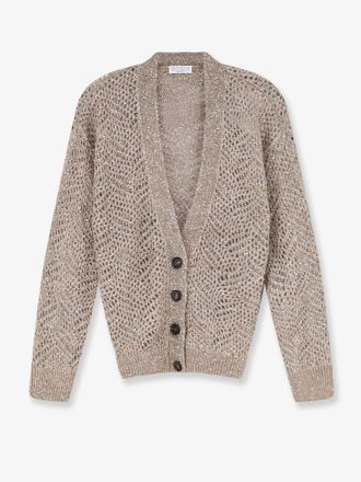 Brunello Cucinelli Cardigan in misto mohair con iconico motivo Dazzling - BRUNELLO CUCINELLI - gender_Woman