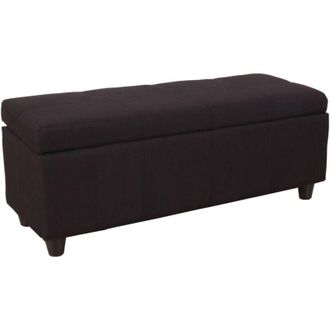 Hhg non utilizzato] Panca contenitore elegante Kriens tessuto 114x45x45cm nero