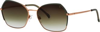 Titanflex Sonnenbrille TITANFLEX 826703, Damen, rosa (gold, gr&uuml;n), matt, metallic, Sonnenbrillen Sonnenbrille, Form Feminin, Titanflex Logo auf Glas und B&uuml;gel, 