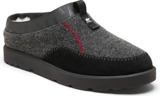 Sorel Byways Faux Fur Lined Mule Slipper in Black/Black at Nordstrom, Size 14