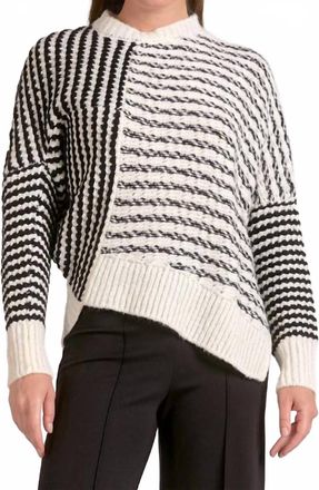 Elan Asymmetrical-Striped Sweater In Multi