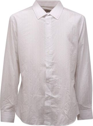 Saint Laurent Casual Shirts, male, White, M, Camicia a righe sottili