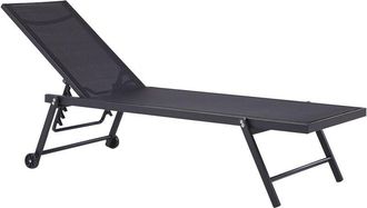 Beliani Sun Lounger PORTOFINO Reclining Metal Black
