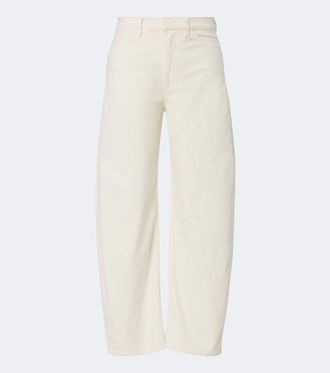 Nili Lotan Tribeca cotton-blend corduroy barrel-leg pants