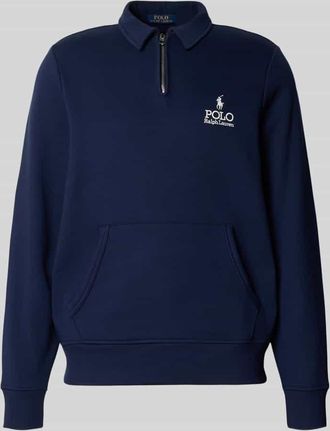 Polo Ralph Lauren Sweatshirt mit Polokragen in Marine, Größe XXL