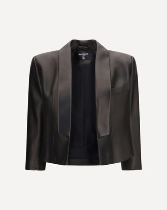 Balmain Spencer leather Jacket Female 38