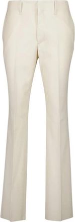 Fendi Witte wollen straight-leg broek - Heren - Wijde Broeken - Wit - S - Wol - Broeken