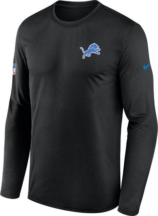 Nike Detroit Lions Legend Logo Nike Mens Dri-FIT NFL Long-Sleeve T-Shirt in Black | 02TJ00A9J-FEJ