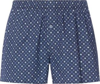 Hanro Fancy Woven Cotton Boxer in Squared Harmony at Nordstrom, Size Xx-Large