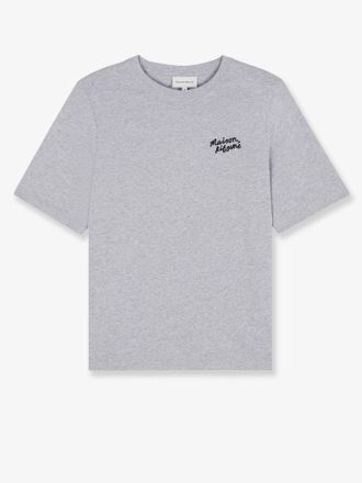Maison Kitsun&eacute; T-shirt in cotone con logo lettering - MAISON KITSUNE - gender_Woman