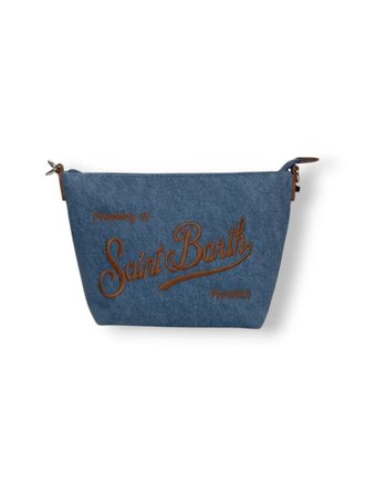 MC2 Saint Barth Denim Blue Aline Leather Pochette