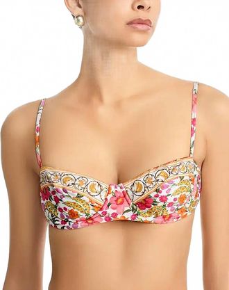 Farm Rio Banana Flowers Underwire Bikini Top In Off White