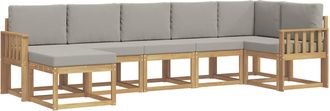 vidaXL Conjunto De Sof&aacute;s De Exterior 7 Uds. Blanco Y Gris Claro Vidaxl