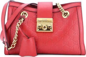 Gucci Padlock Chain Tote Guccissima Leather Small shoulder bag - Rood