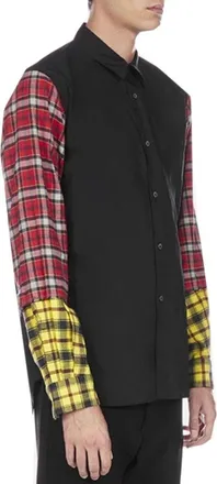 Comme Des Gar&ccedil;ons Mens Black Cotton Pattern Shirt