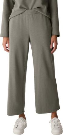 Eileen Fisher Wide Leg Organic Cotton Terry Pants in Bayleaf at Nordstrom, Size X-Large