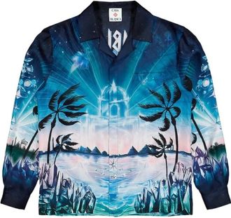 Casablanca Heren, Overhemden, Blauw, Maat: M Zijde