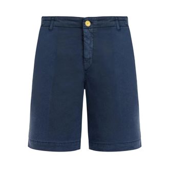 Vilebrequin Ponche Tencel Satijnen Bermuda Shorts - Heren - Korte broeken - Blauw - Maat: W34 Satijn