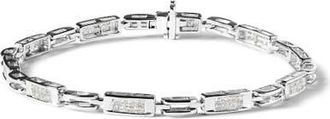 House of Brilliance 14K White Gold 1.0 Cttw Princess Diamond Station and Link Tennis Bracelet at Nordstrom