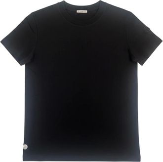 Moncler Tops, Dames, Zwart, XS, Katoen, Logo T-shirt