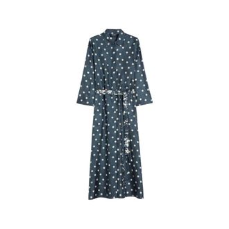 Max Mara Shirt Dresses, female, Blue, Size: M Abito Leva