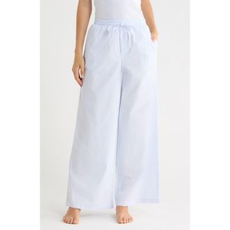 Abound Poplin Pajama Pants in Blue- White Stripe at Nordstrom Rack, Size X-Small