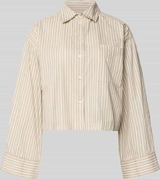 Selected Oversized Hemdbluse aus reiner Bio-Baumwolle Modell Astha in Beige, Gr&ouml;&szlig;e 34